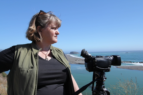Anthropologist Mary Nolan shoots a coastal scene.