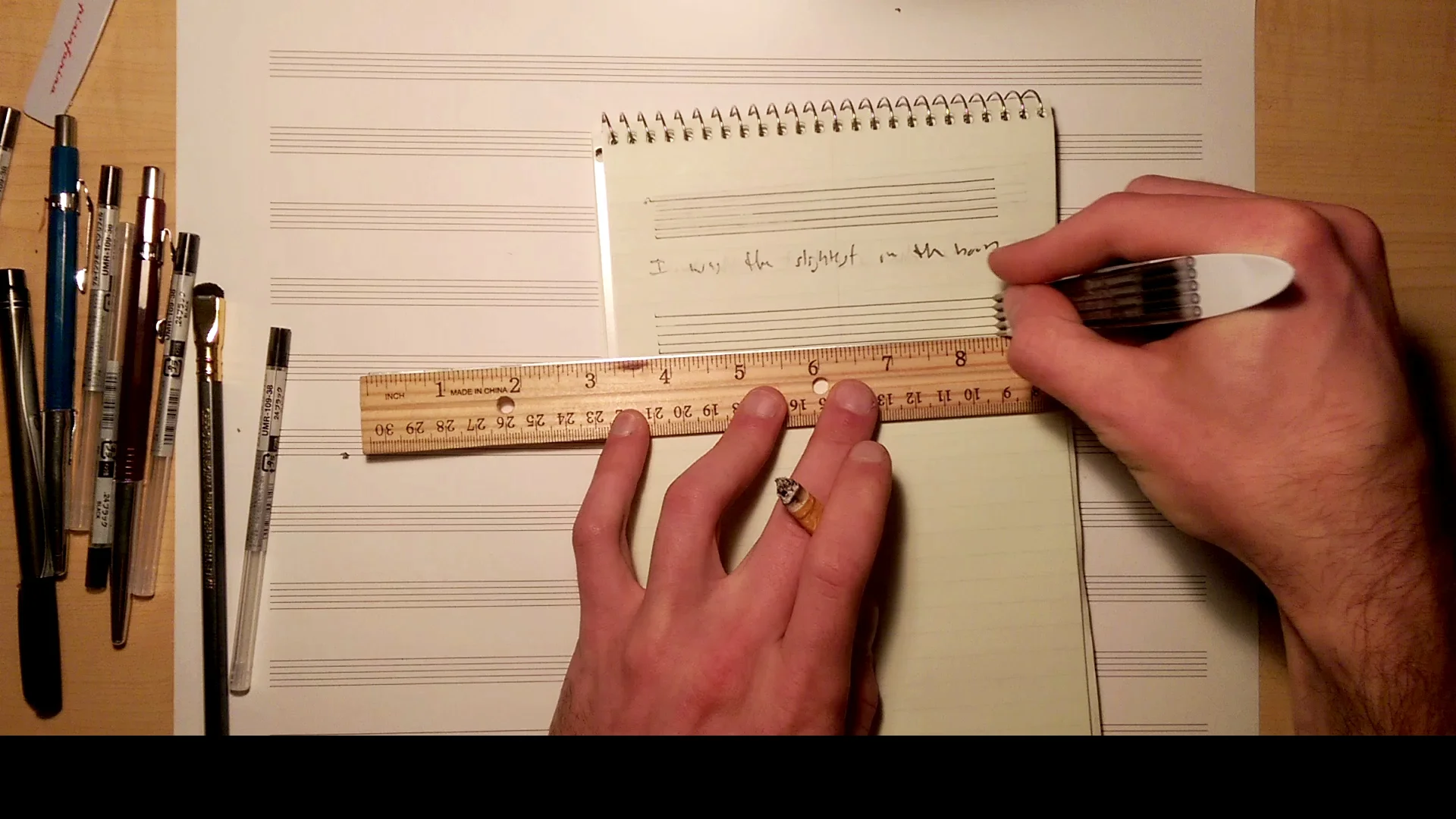 I made a 5 line staff pen. I guess this is news.