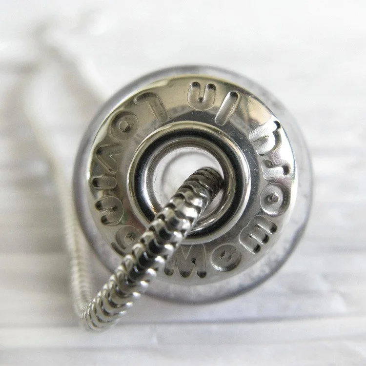 Devotion ~ Glass cremation bead necklace personalized sterling silver 2.jpg