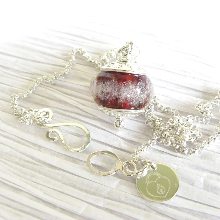 Sentiment ~ Glass cremation bead jewelry sterling silver pendant necklace (11).jpg