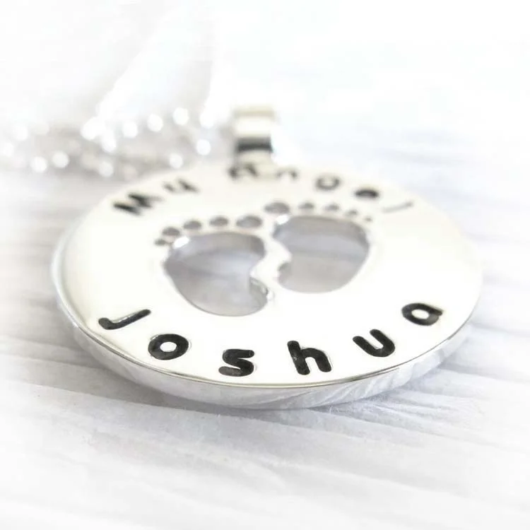 Angel Baby ~ infant loss memorial necklace engraved pendant in sterling silver (2).jpg