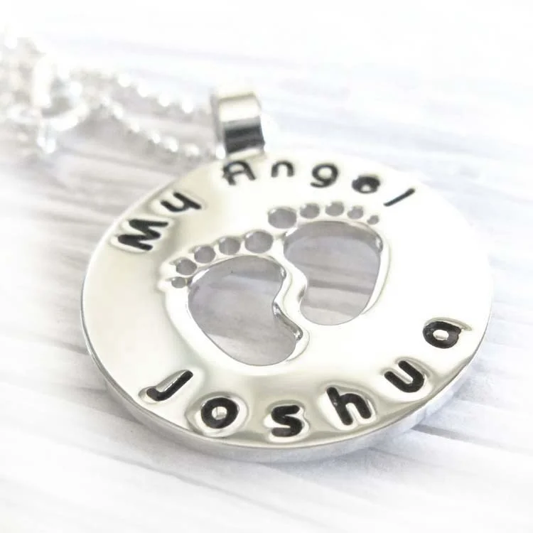 Angel Baby ~ infant loss memorial necklace engraved pendant in sterling silver (4).jpg