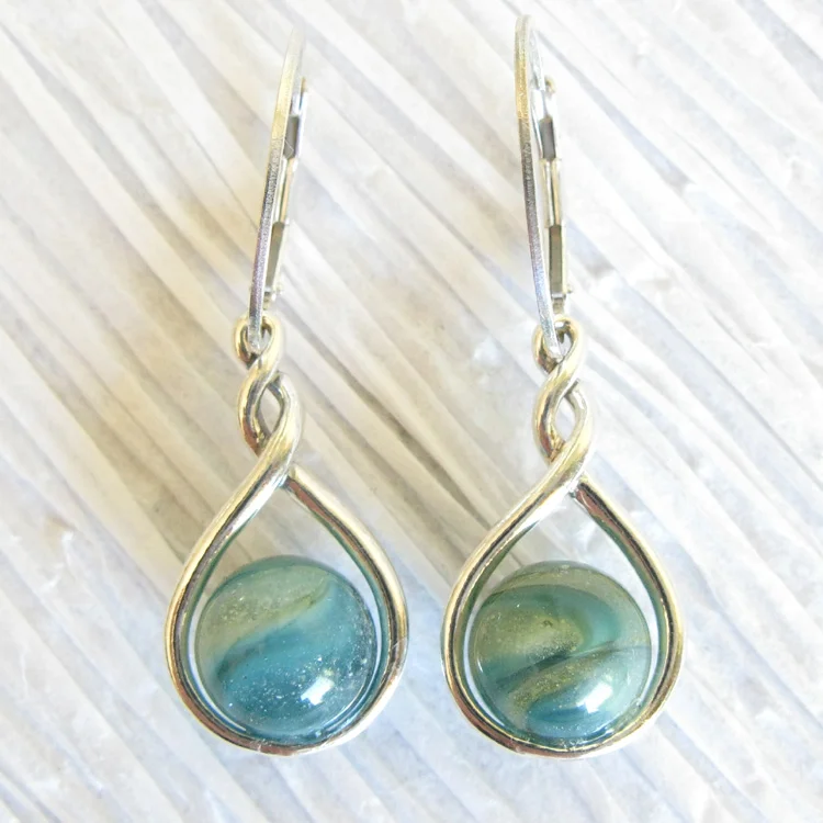 Eternity ~ Glass cremation sterling silver leverback earrings (4).jpg
