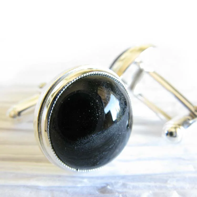 Presence ~ Glass cremation cuff links in sterling silver with toggle closure (5).jpg
