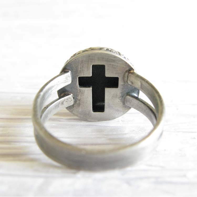 Miracle ~ Glass cremation ring sterling silver jewelry with cross (18).jpg