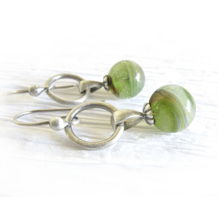 Heavenly ~ Glass cremation jewelry simple sterling silver earrings (17).jpg