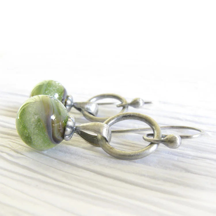 Heavenly ~ Glass cremation jewelry simple sterling silver earrings (18).jpg