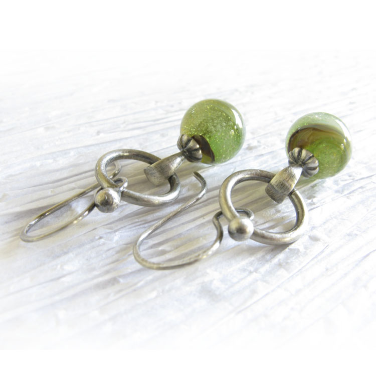 Heavenly ~ Glass cremation jewelry simple sterling silver earrings (19).jpg