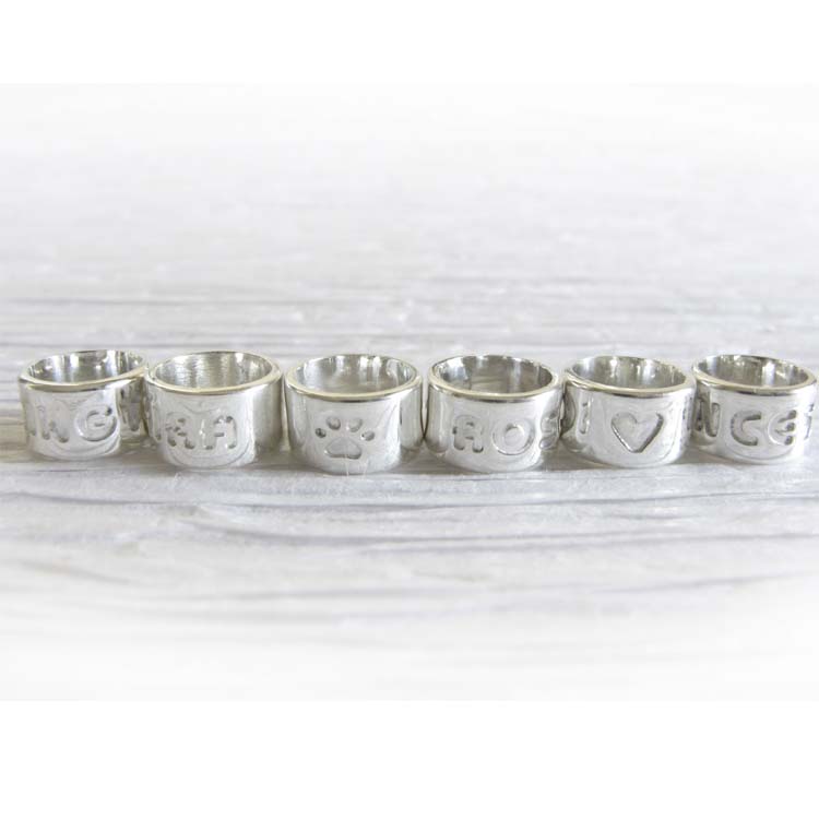 Sterling Silver charm bracelet spacer beads, personalized.jpg