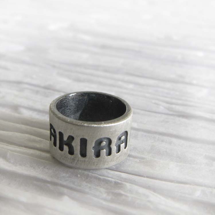 Personalized pandora charm bead, Antiqued sterling silver 4.jpg