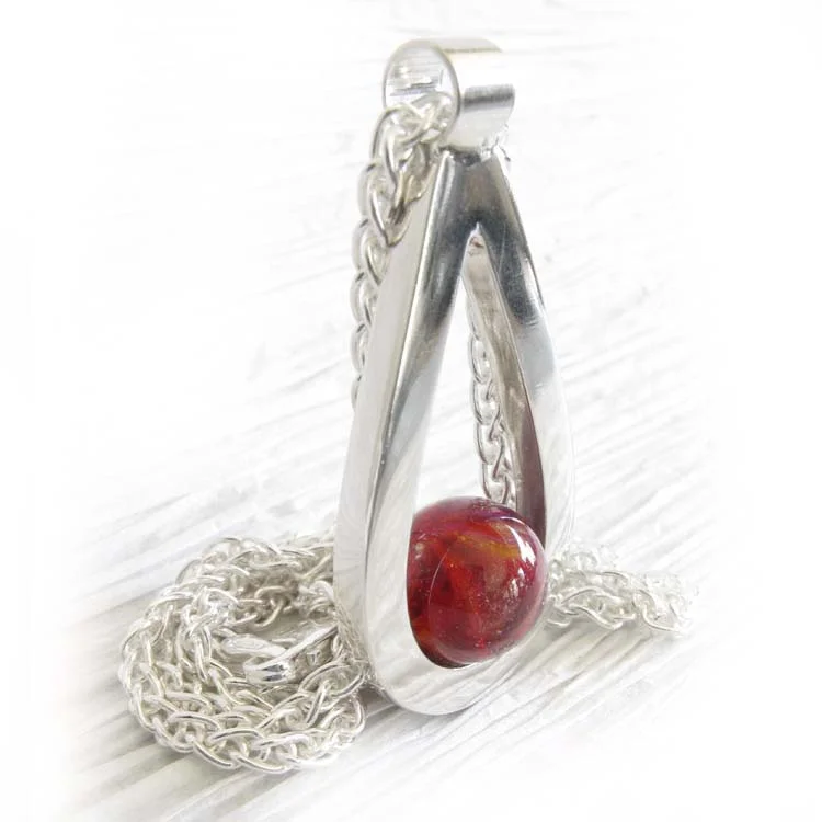 Affinity glass breamtion teardrop pendant handmade from sterling silver 2.jpg