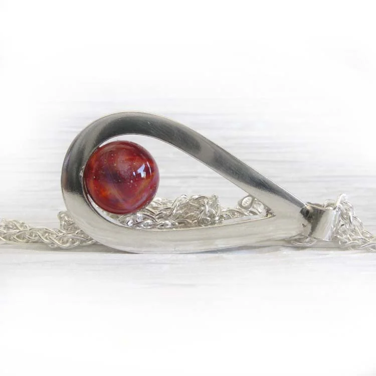 Affinity glass breamtion teardrop pendant handmade from sterling silver 4.jpg