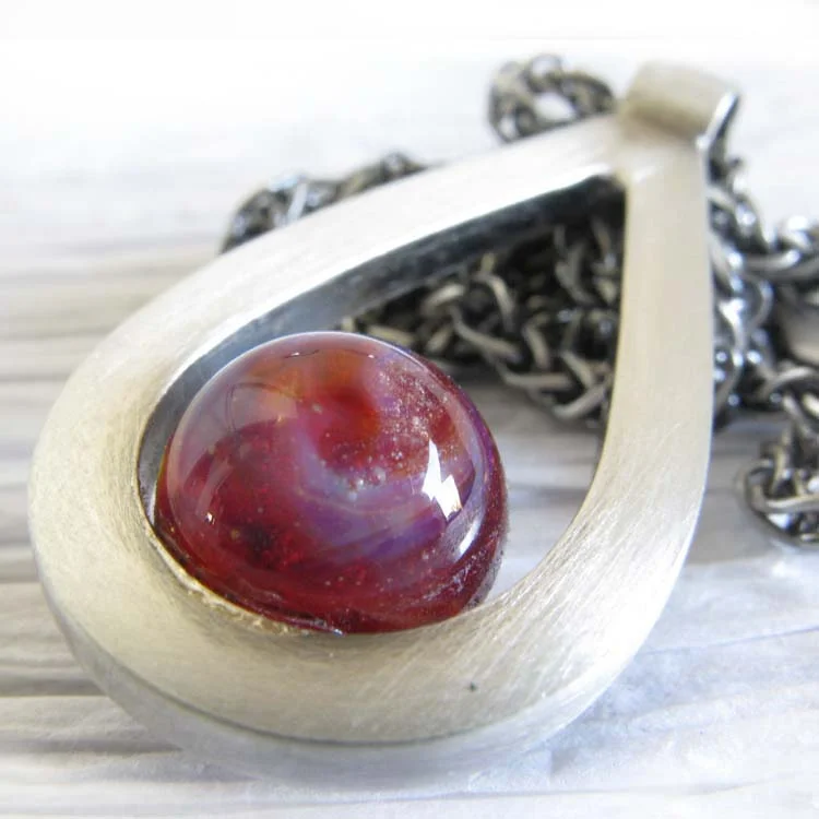 Affinity glass creamtion teardrop pendant handmade from sterling silver 7.jpg
