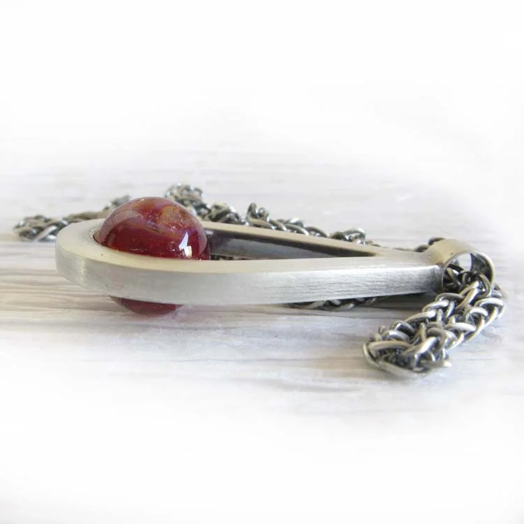 Affinity glass creamtion teardrop pendant handmade from sterling silver 9.jpg
