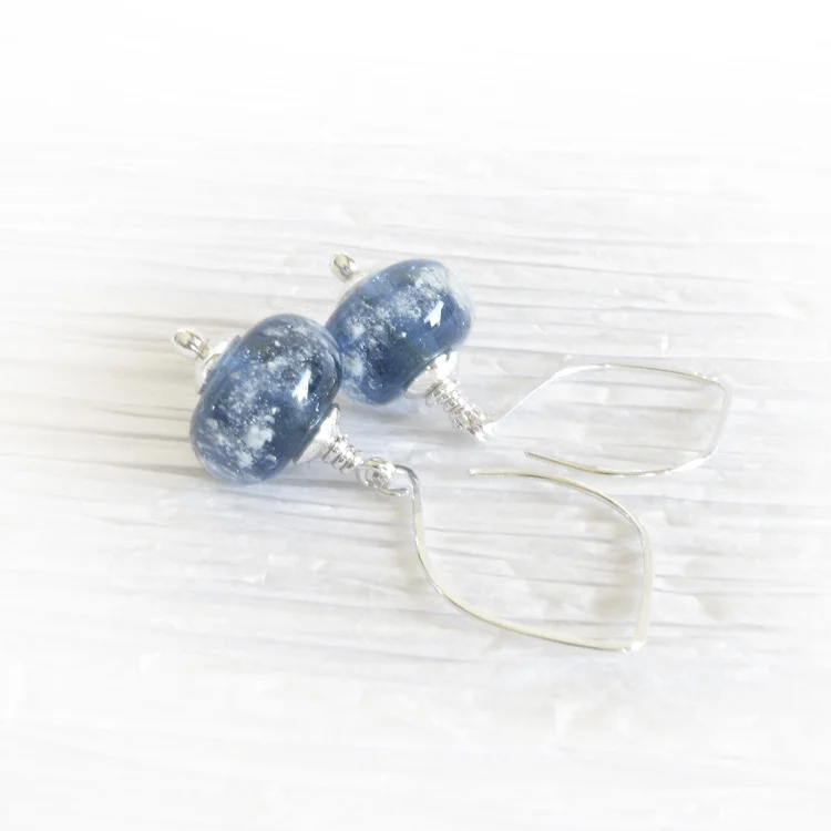 Remind ~ Glass cremation bead jewelry sterling silver earrings 13.jpg