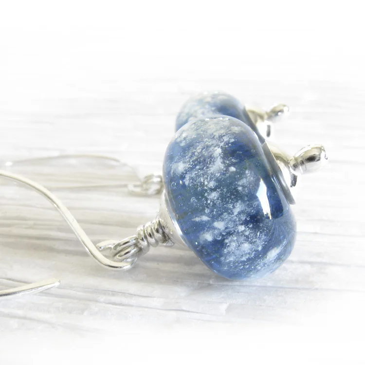 Remind ~ Glass cremation bead jewelry sterling silver earrings 14.jpg