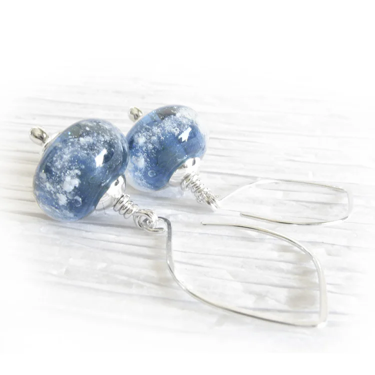 Remind ~ Glass cremation bead jewelry sterling silver earrings 15.jpg