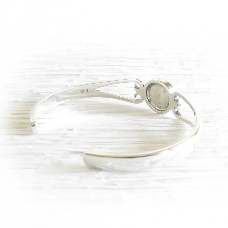 Bliss ~ Dainty glass creamtion ashes cuff bracelet sterling silver 4.jpg