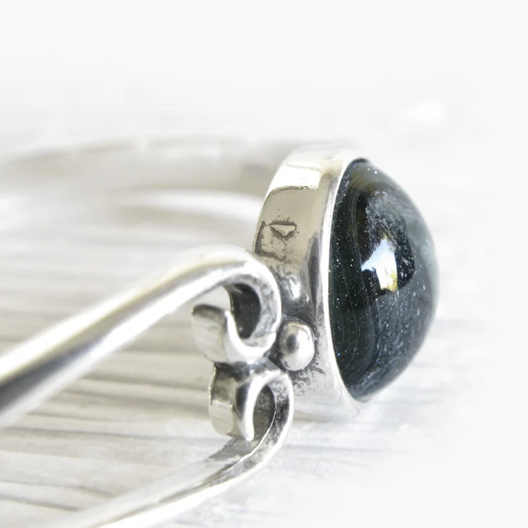 Bliss ~ Dainty glass creamtion ashes cuff bracelet sterling silver.jpg
