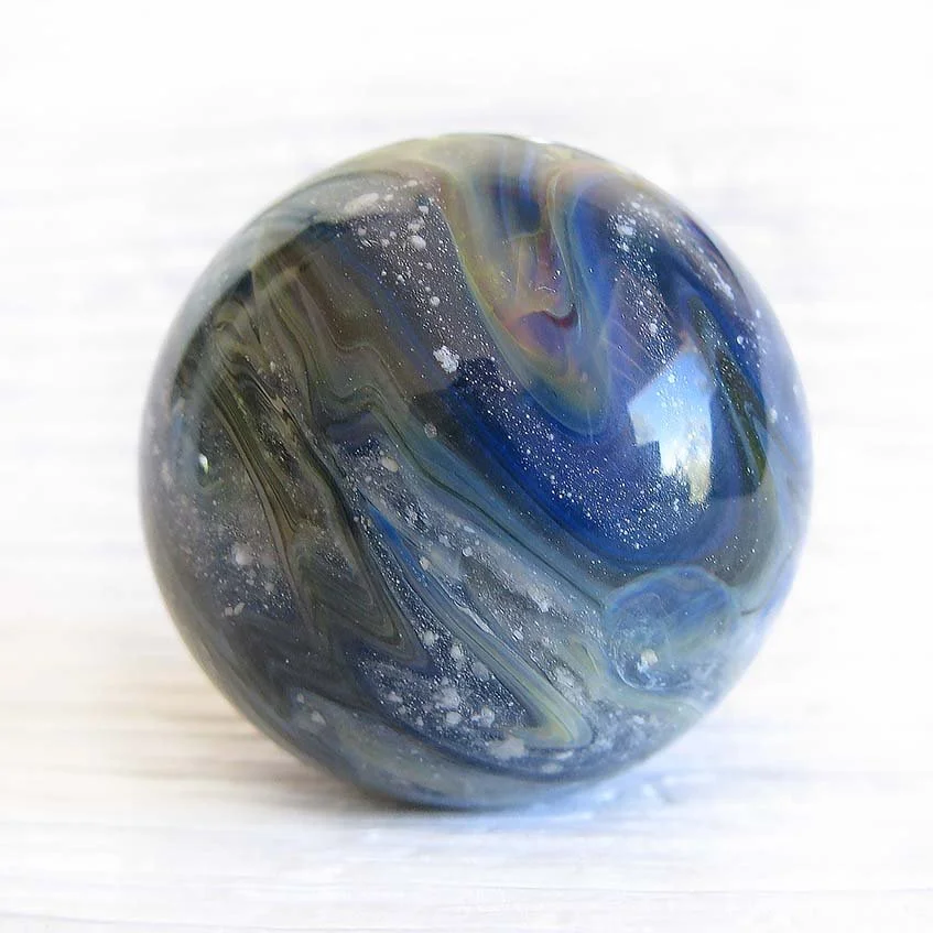 Purple Galaxy Cremation Glass Marble Made from the Ashes of your loved one or pet