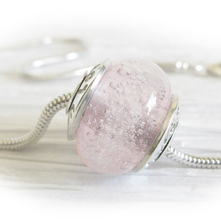 Devotion ~ Glass cremation bead necklace personalized sterling silver 6.jpg