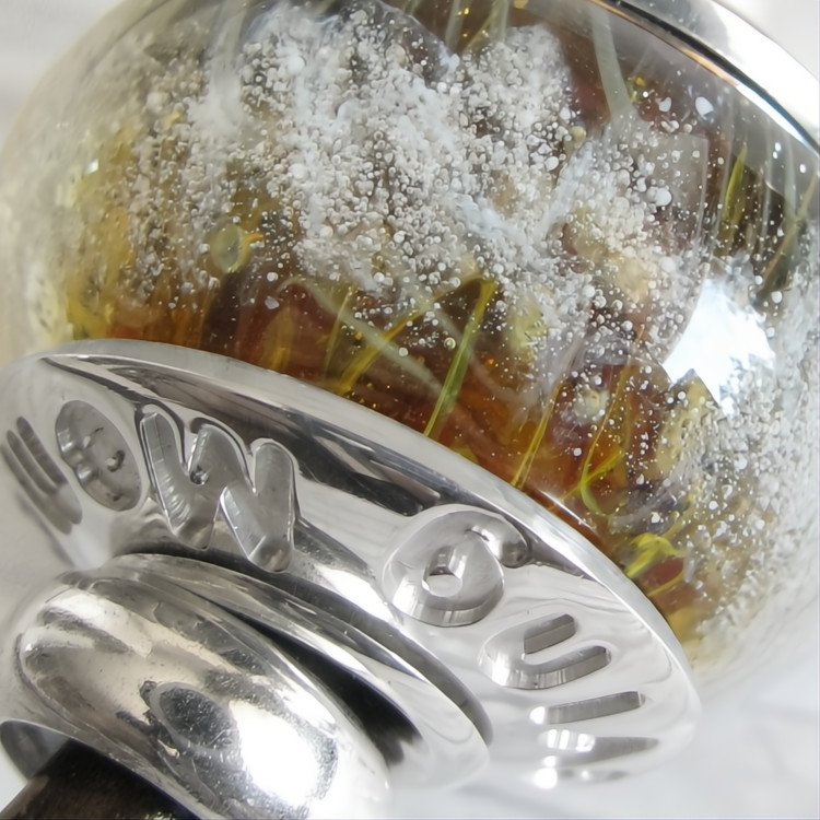 Blessing ~ Leather Cremation Glass Ash Bead Bracelet