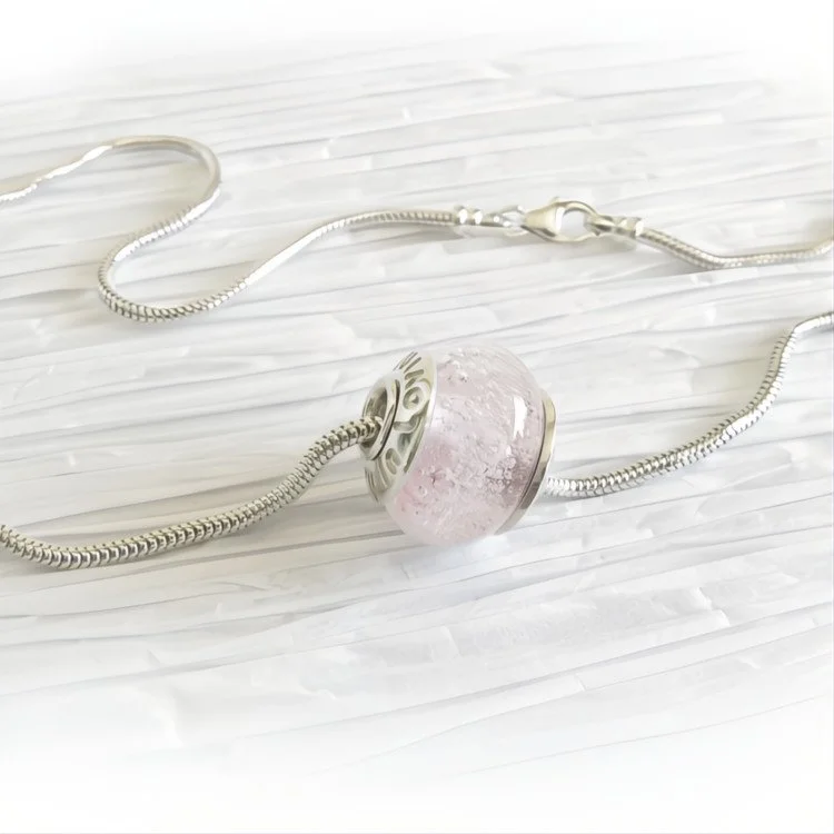 Devotion ~ Glass cremation bead necklace personalized sterling silver 5.jpg