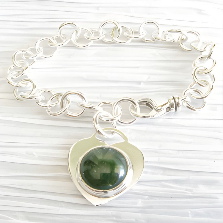 Amour Memorial Cremation Glass Heart Tiffany Style Sterling Silver by Locked in Art 4.jpg