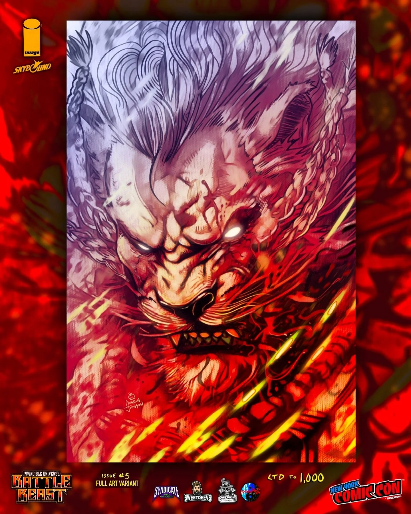 💥NYCC COVER DROP 2 of 3: 
BATTLE BEAST #5 from @skyboundent @imagecomics - Stepping into the INVINCIBLE Universe!
LTD to 1000 copies, &amp; up for grabs with signatures and remarks at BOOTH 4452 at @newyorkcomiccon ❗️

 I&rsquo;ll be signing &amp; s