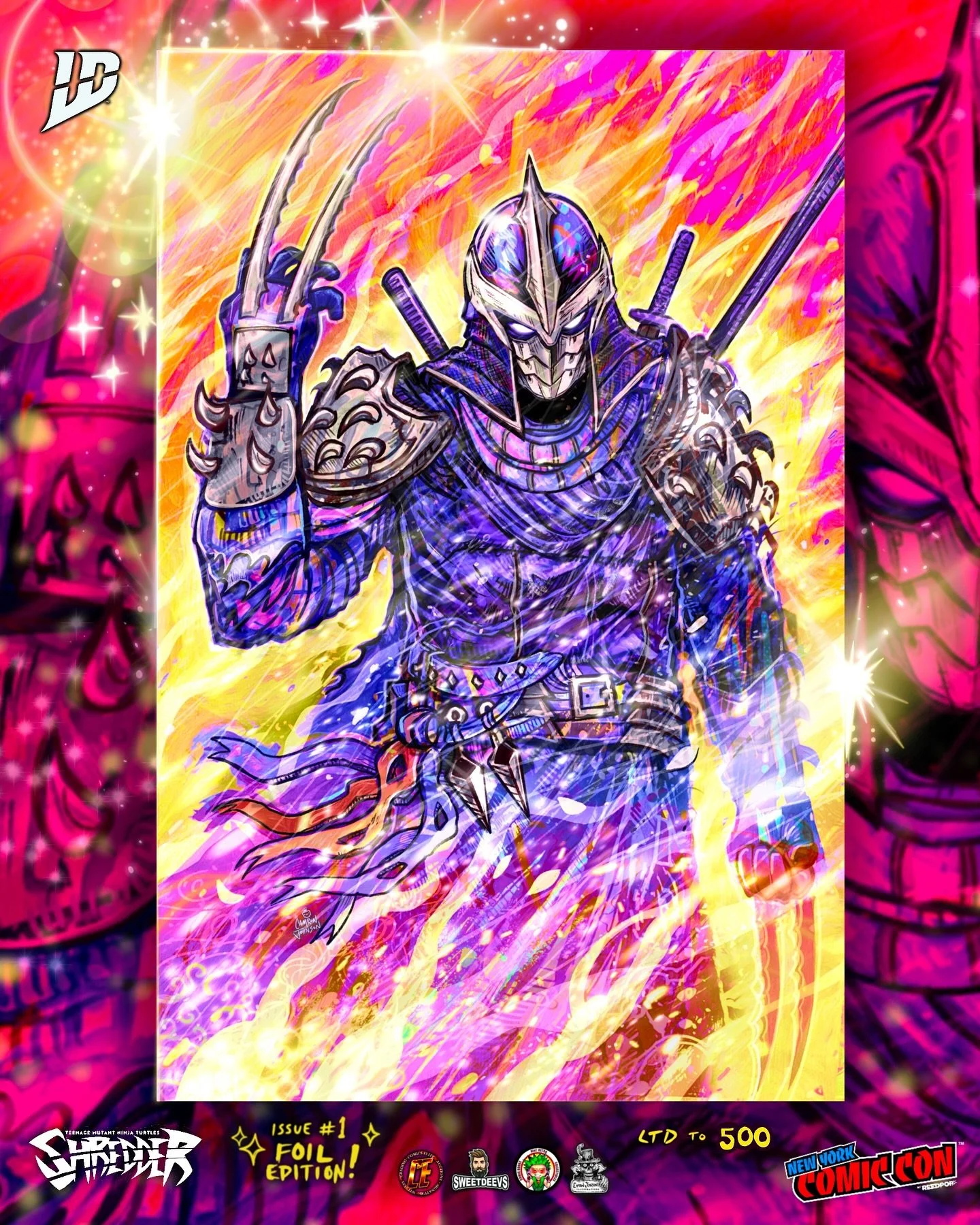 💥NYCC Exclusive COVER DROP 3 of 3: 
Last but not least, the FOIL Colorway Printing of SHREDDER #1  from @idwpublishing ❗️

LTD to only 500 copies, &amp; up for grabs with signatures and remarks at BOOTH 4552 at @newyorkcomiccon ❗️this one SHINES bri