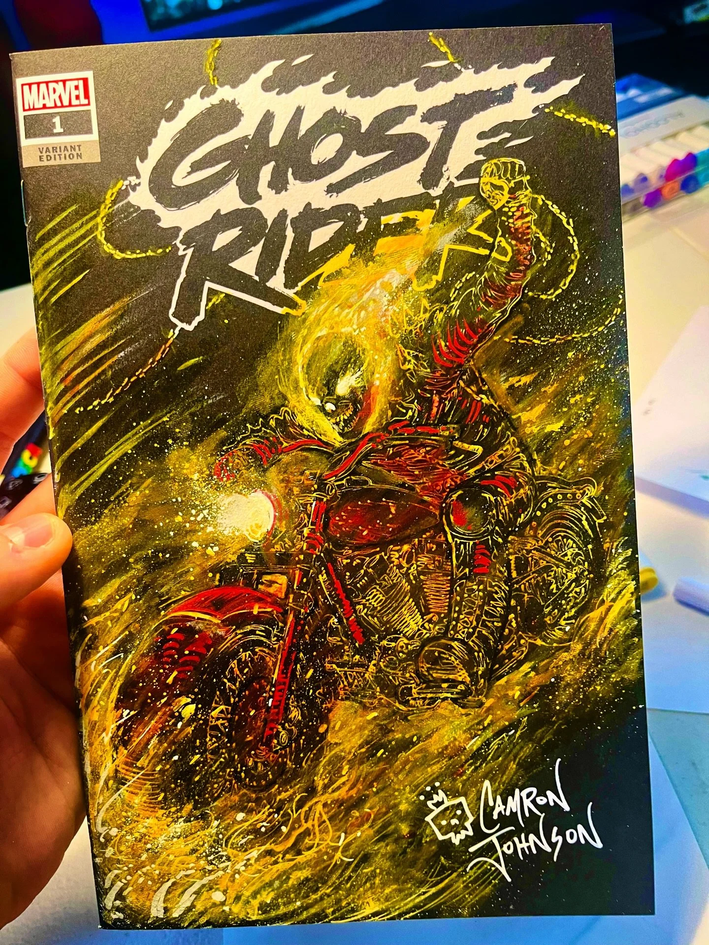 GHOST RIDER sketch cover 💀🔥⛓️🛞

Updates on NEW variant covers dropping in 2026 coming soon - stay frosty 🥶 

#ghostrider #sketchcover #comics #comicbooks