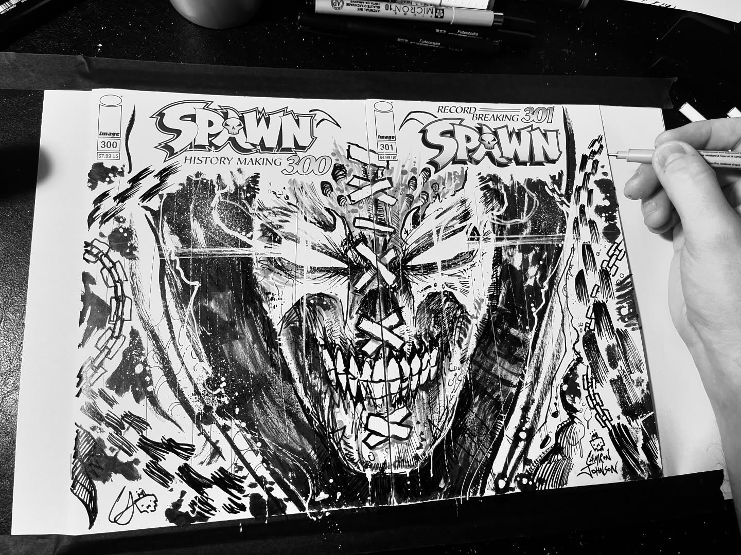 A match made in heaven ❤️💀⛓️ 

This + more sketches &amp; NEW comics
today on @sweetdeevs via @whatnot 
Link in story

 #Spawn #sketchcover #comics #comicart #image @mcfarlane_comics_official @toddmcfarlane