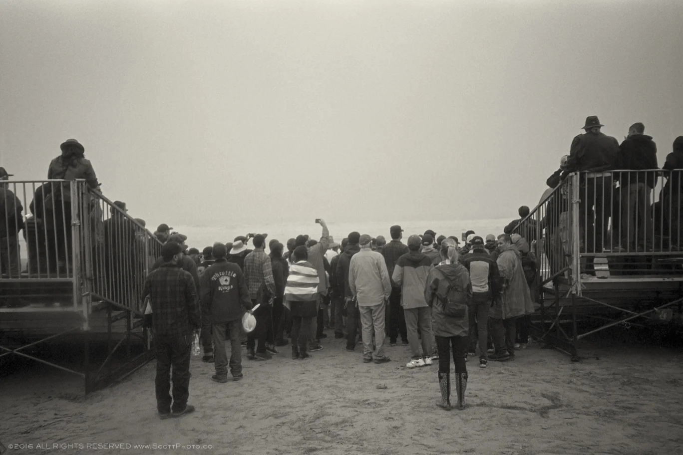 Over 10,000 people stood in the rain to enjoy the special day's events. Whether in the stands or on the dunes surrounding the beach you could feel the excitement about what was happening on the beach.