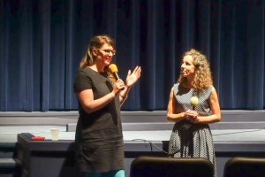 Genevieve Bailey and Ronnie at Smith Rafael Film Center in San Rafael.