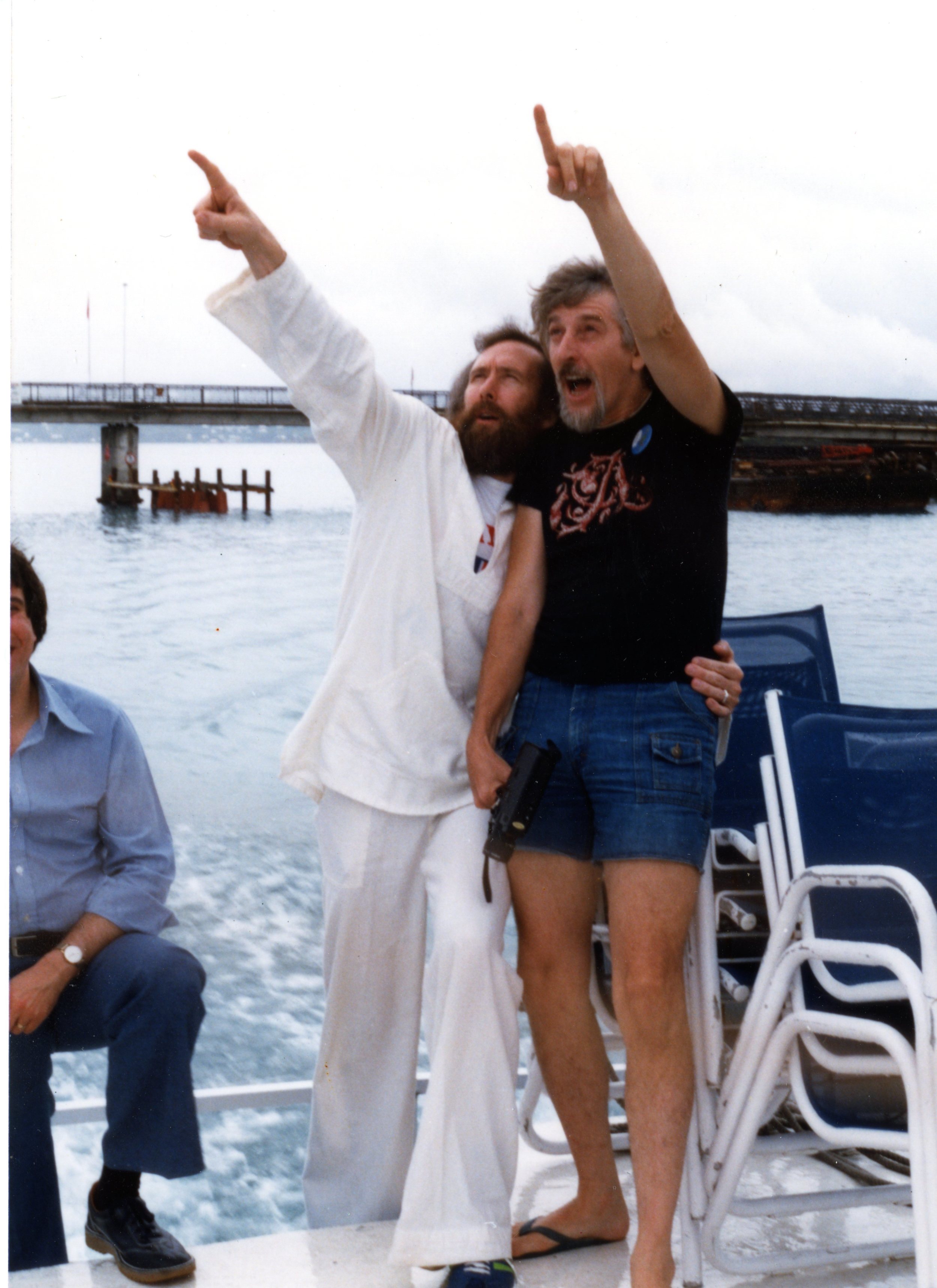   Archival photo of Caroll Spinney and Jim Henson. Photo courtesy of Debra Spinney.  