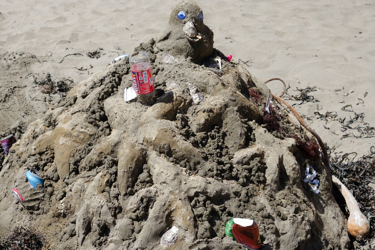 Ronnie's "California Coastal Clean Up" Sand Sculpture, Winner in The Recycle Category, POINT REYES SAND SCULPTURE CONTEST, 2015