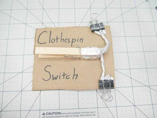 Scrappy Circuits Clothespin Switch