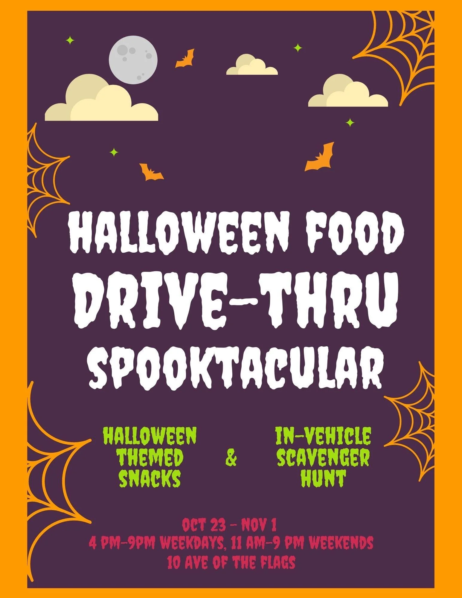 Spooktacular Halloween Food Drive Thru Ronnie S Awesome List