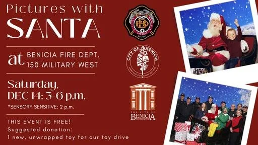 Pictures with Santa at Benicia Fire Department