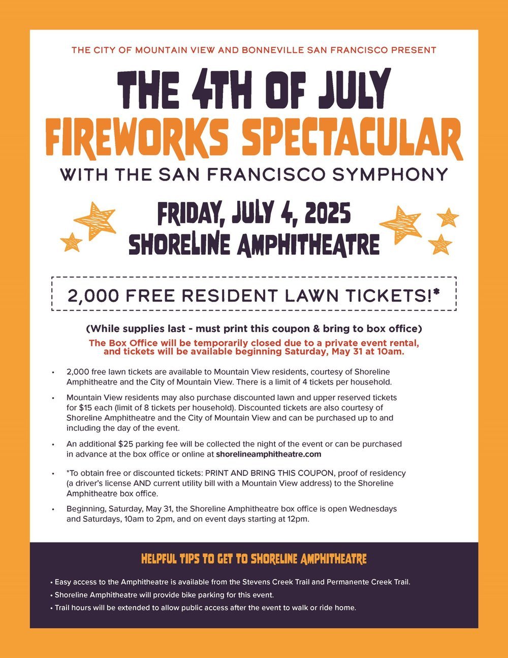Mountain View Fourth of July Fireworks Spectacular