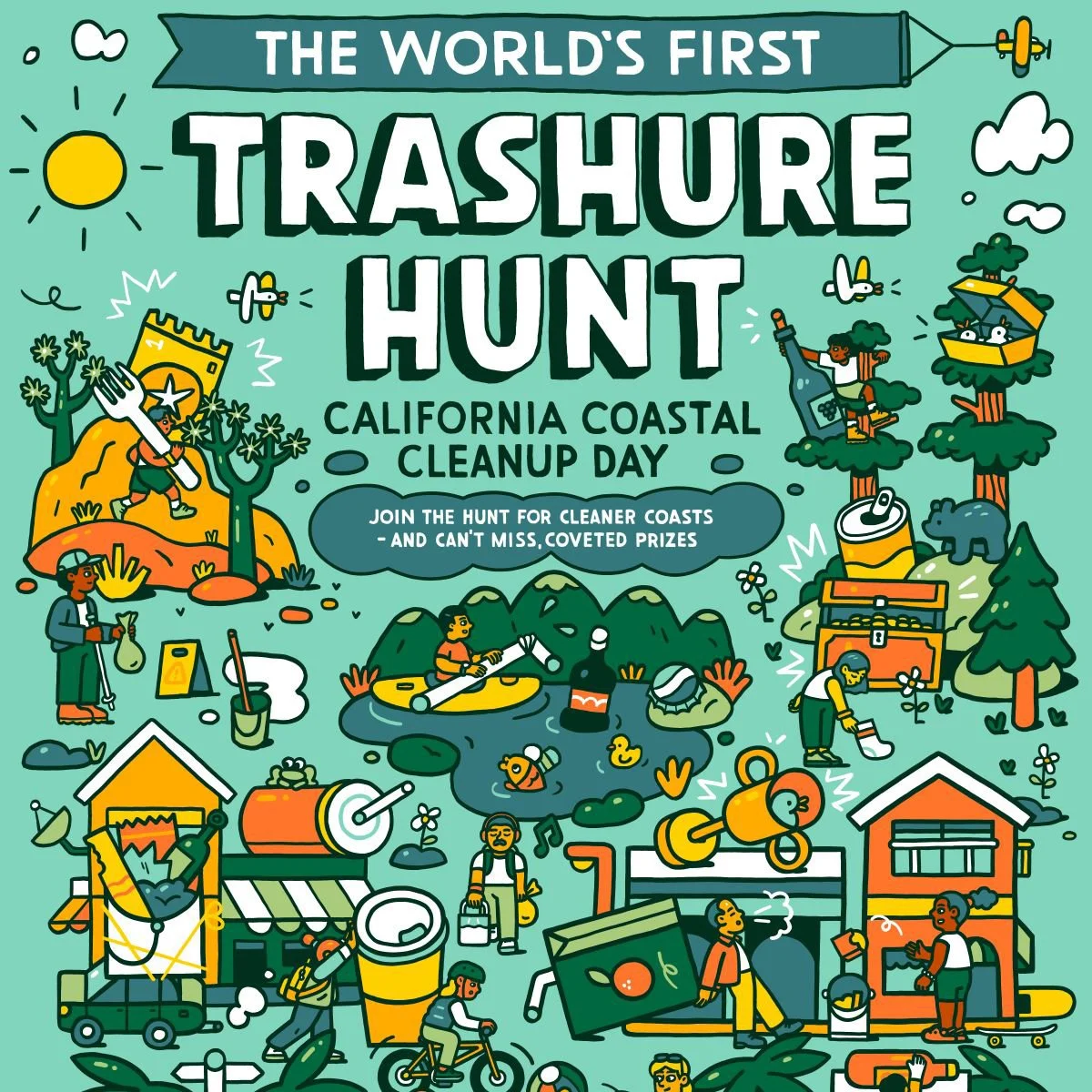 California Coastal Cleanup and Trashure Hunt