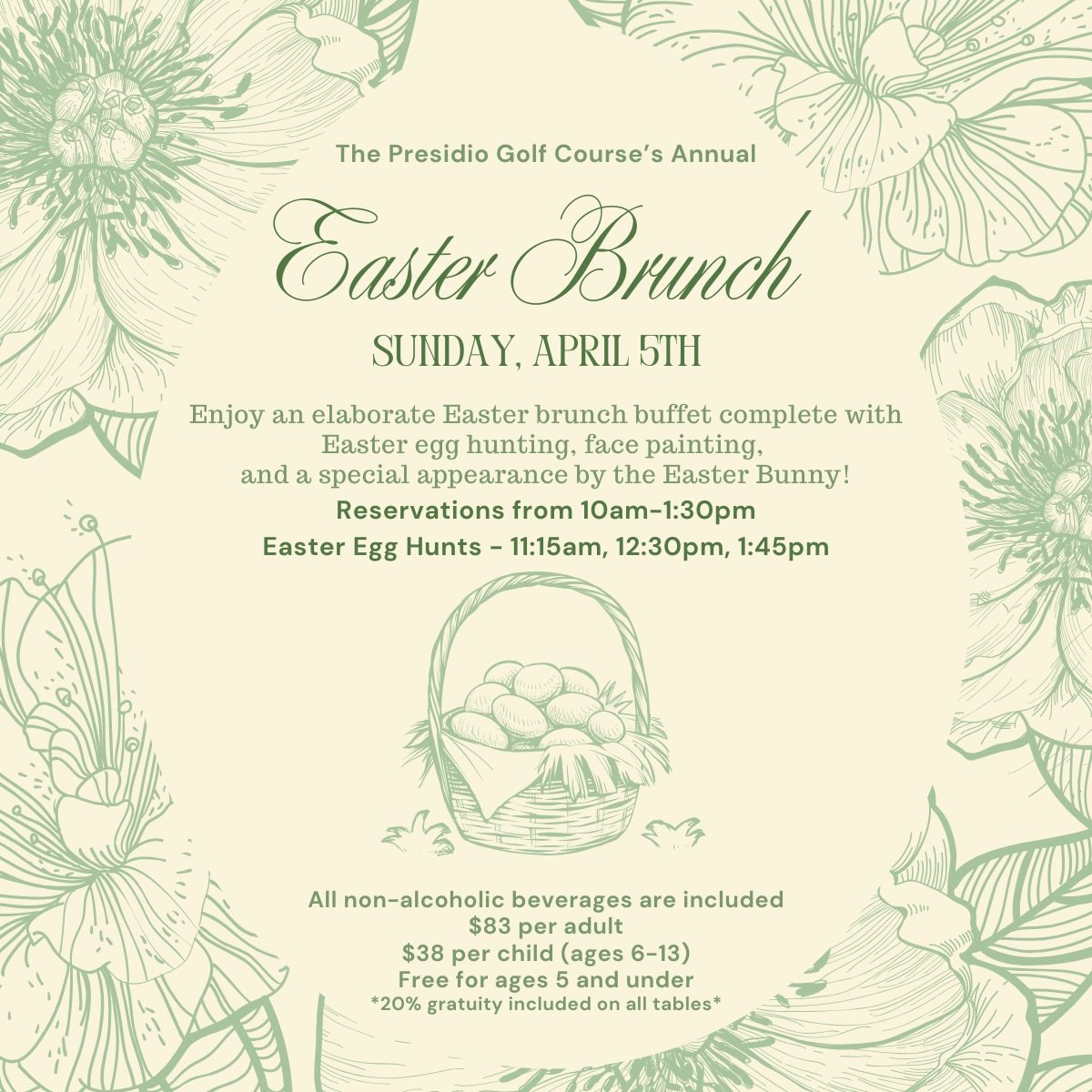 San Francisco: The Presidio Golf Course's Annual Easter Brunch