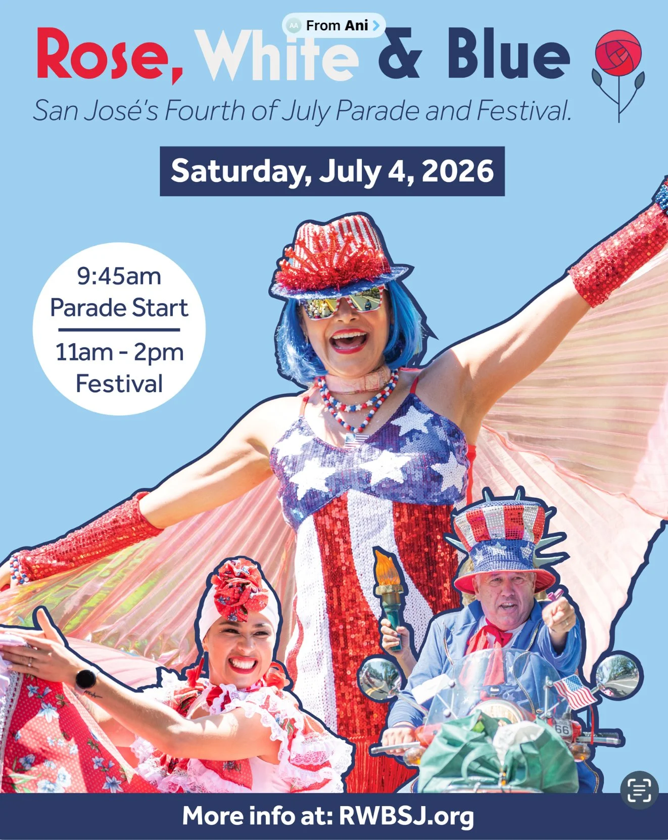 The Rose, White, and Blue Parade