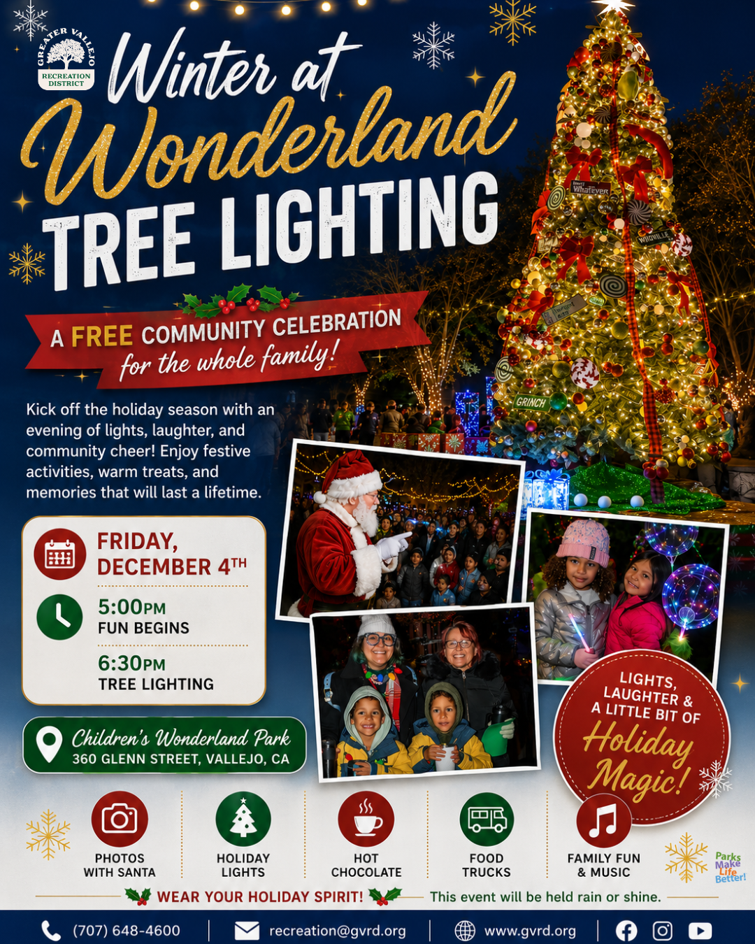 Vallejo Winter At Wonderland- Tree Lighting Celebration! 