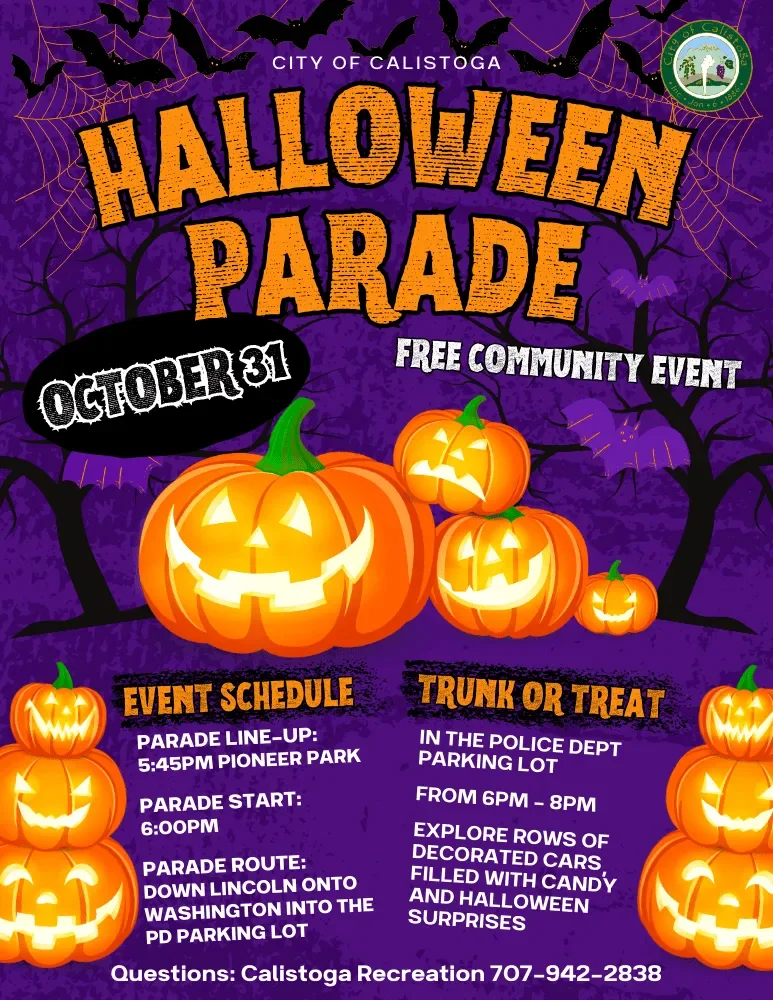 Calistoga Halloween Parade and Trunk or Treat Lane