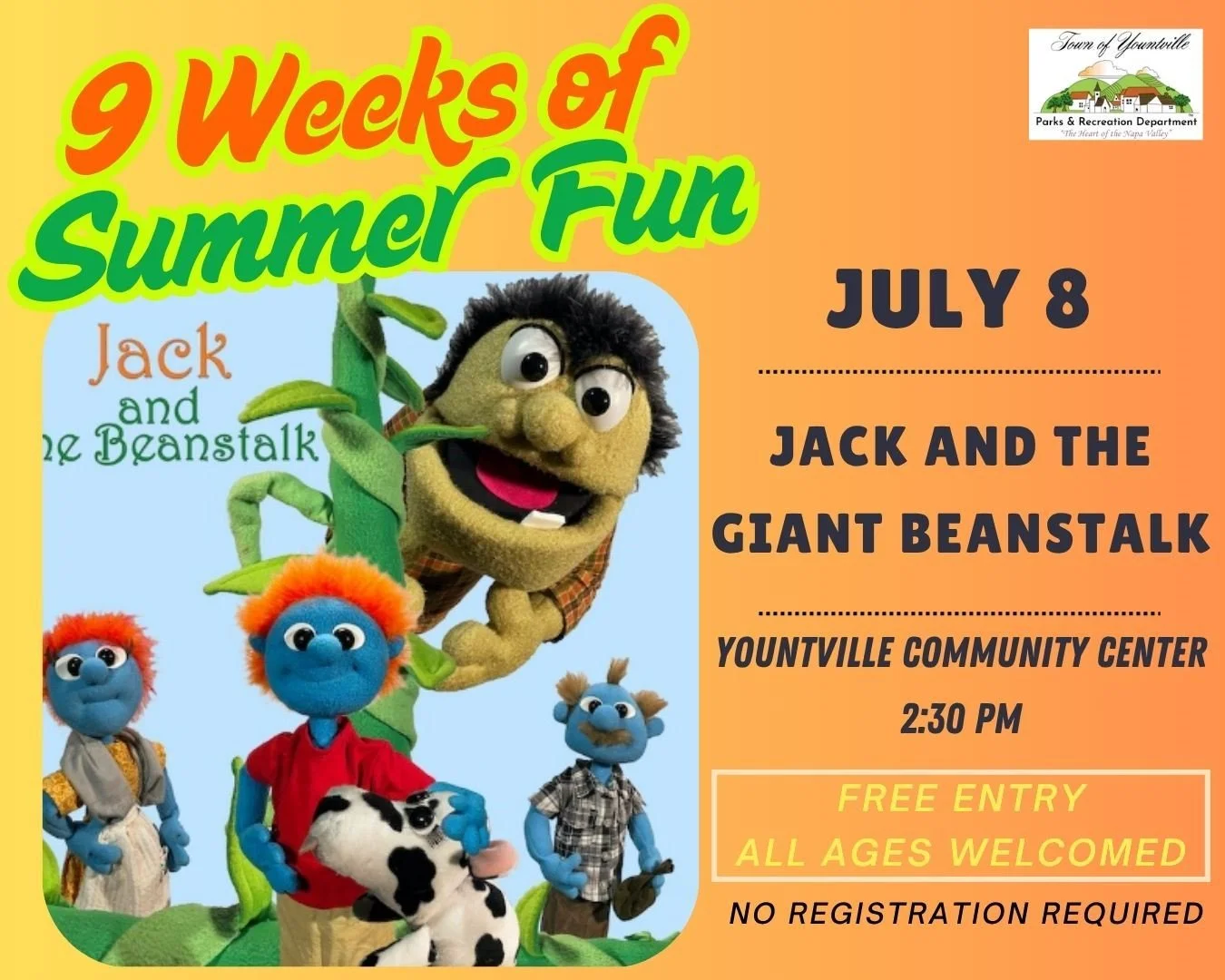 Yountville's 9 Weeks of Summer Fun: Jack and the Beanstalk 