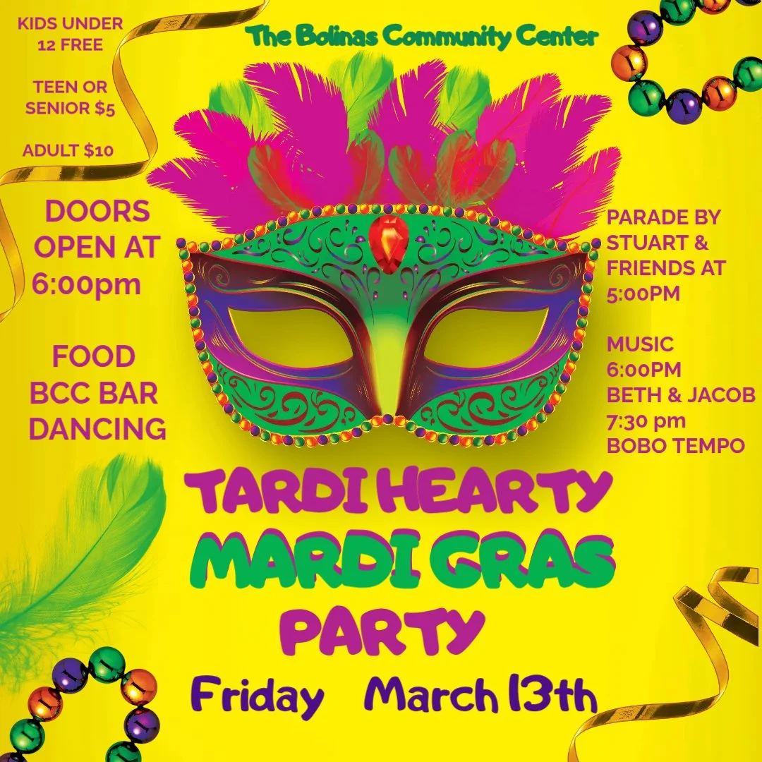 Bolinas: Tardi Hearty Mardi Gras Party
