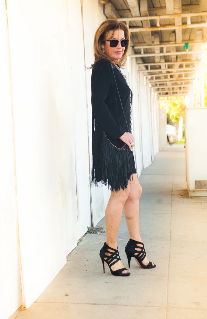 Cynthia Vincent Dress, Gemma Redux Necklace, En Shalla Bag, Cynthia Vincent Heels (circa 2008).