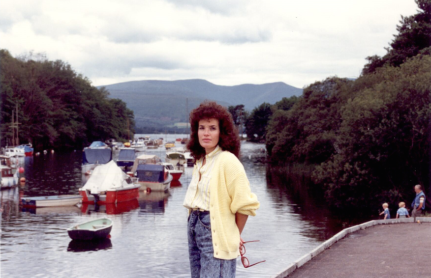 On our honeymoon in Scotland, 1987. Check out the high-rise-acid-wash-baggy jeans &amp; boyfriend sweater!