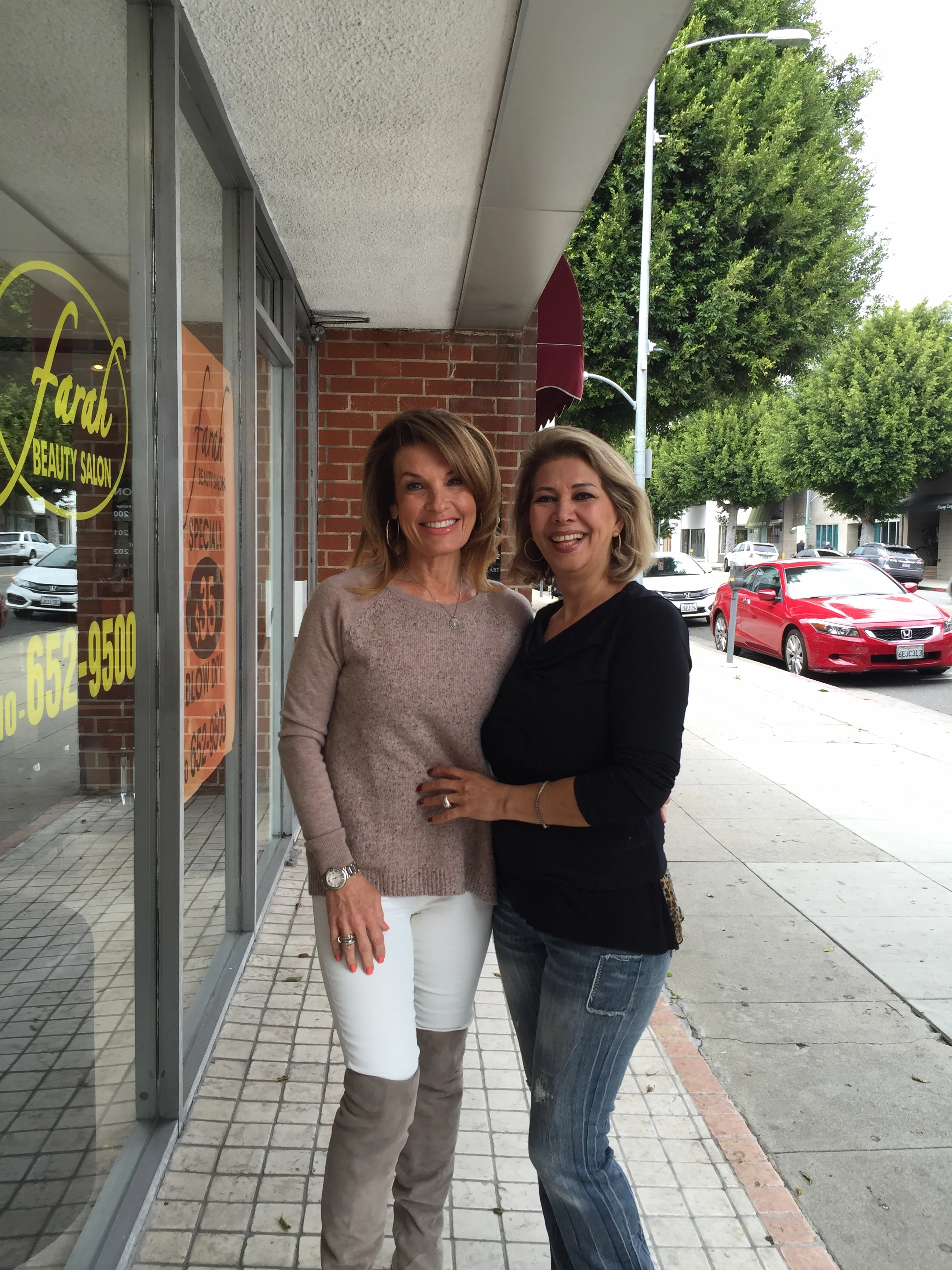 With Farah in front of her Salon, Farah Beauty Salon.&nbsp;